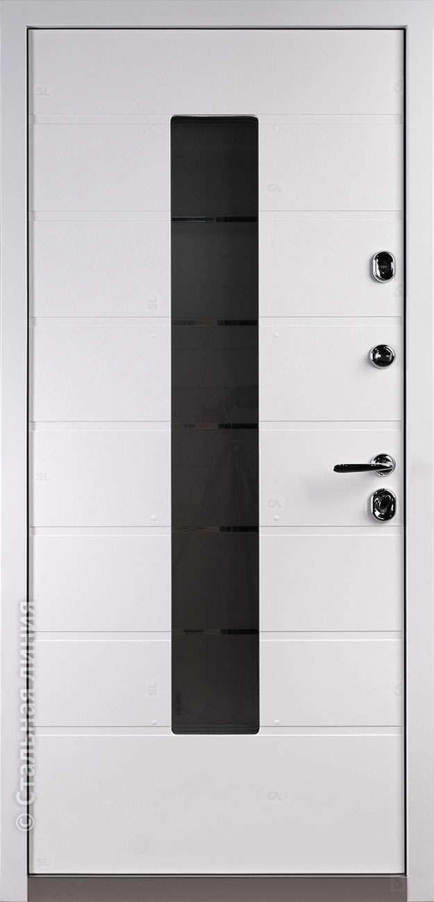 Дверь Аликанте цвет серый графит ral7043/белый 890х2050 мм