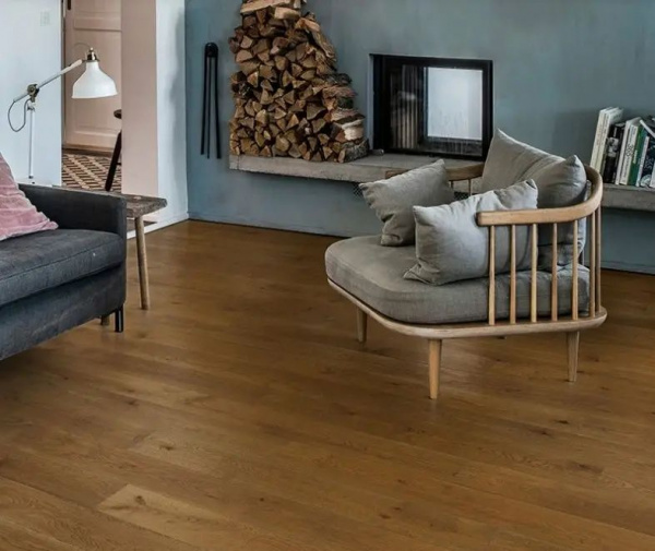Паркетная доска Karelia Essence Дуб 4 Story 138 Burnt Sienna 2G 1116x138x14