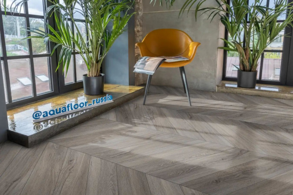 LVT Ламинат Aquafloor Parquet Chevron Glue 2.5/43 4V AF2553PGCh 553.7x130.5