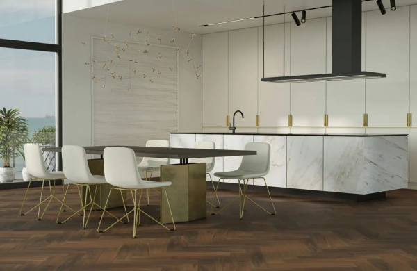 Паркетная доска Quartz Parquet  Английская Елка 33-400-29 Орех Американский 635x127x5