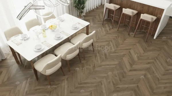 LVT Плитка Alpine Floor Chevron 2.5/43 4V ECO 20-4 Дуб Насыщенный 555x127