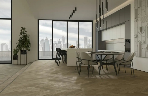 Паркетная доска Quartz Parquet  Английская Елка 33-419 Дуб Карельский 635x127x5