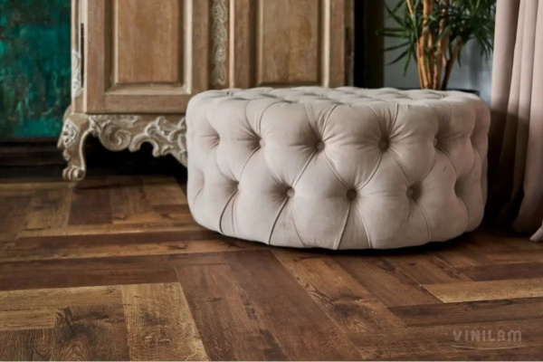 LVT Ламинат Vinilam Parquet Herringbone Glue 2.5/43 4V GD11177 Паркет Версальский 762x152.4