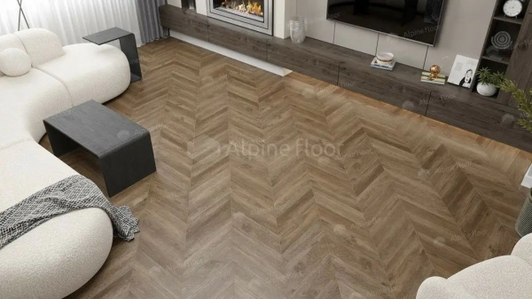 LVT Плитка Alpine Floor Chevron 2.5/43 4V ECO 20-5 Макадамия 555x127