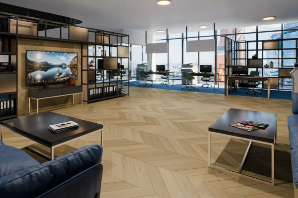 SPC Ламинат Damy Floor Chevron 5/43 4V DF03-Ch Тюильри 600x127