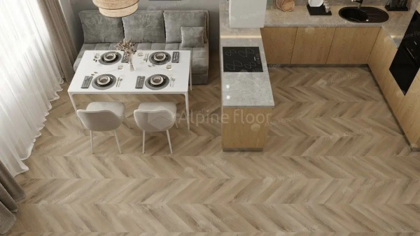 LVT Плитка Alpine Floor Chevron 2.5/43 4V ECO 20-6 Дуб Синистра 555x127