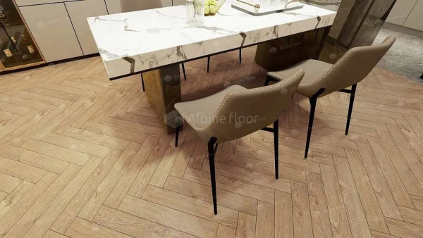 Ламинат Alpine Floor Herringbone 10/33 4V LF107-07 Дуб Тироль 600x100