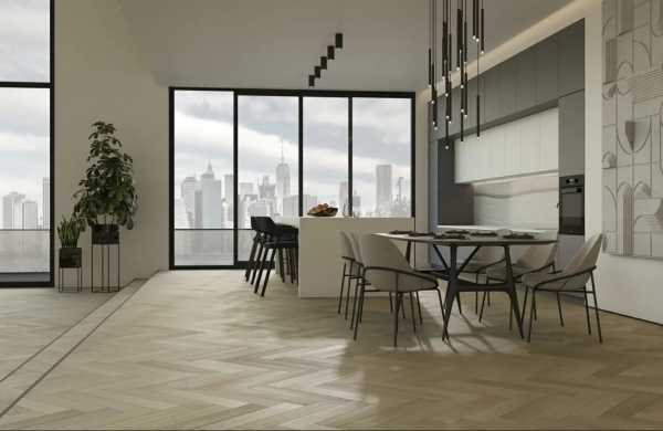 Паркетная доска Quartz Parquet  Английская Елка 33-405 Дуб Лимба 635x127x5