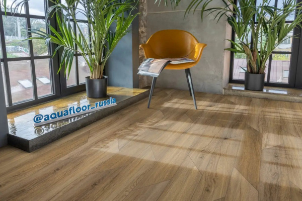 LVT Ламинат Aquafloor Parquet Chevron Glue 2.5/43 4V AF2556PGCh 553.7x130.5