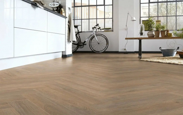 Ламинат Kronotex Herringbone D6014 Дуб Эльба бежевый 33 класс 10 мм