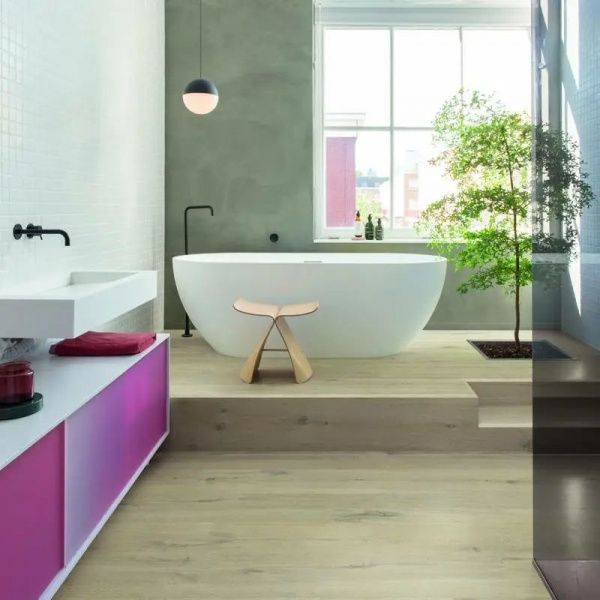 LVT Плитка Quick-Step Alpha Vinyl Bloom 6/33 4V AVMPU 40103 Дуб Хлопковый бежевый 1494x209