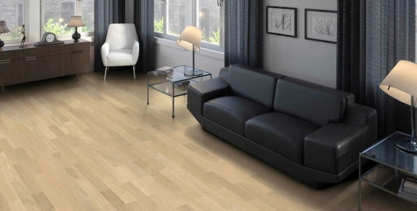 Инженерная доска Haro Strip Allegro 4000 Series 540173 Дуб Светлый Белый 490x70x10