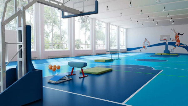 Спортивное ПВХ покрытие Tarkett Omnisports Action 65 Teal (рулон: 2x20.5=41 м2)