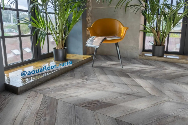 LVT Ламинат Aquafloor Parquet Chevron Glue 2.5/43 4V AF2552PGCh 553.7x130.5