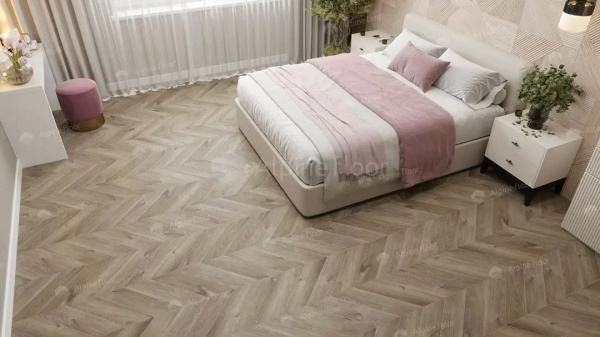 LVT Плитка Alpine Floor Chevron 2.5/43 4V ECO 20-3 Дуб Натуральный Отбеленный 555x127
